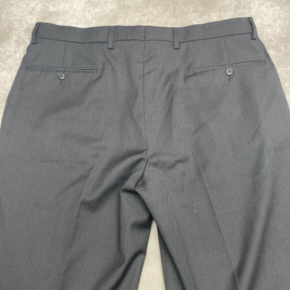 New Jos A Bank Tailored Fit Traveler Mens 36S Dress Pants Black Wool 34L No Hem - Picture 4 of 7